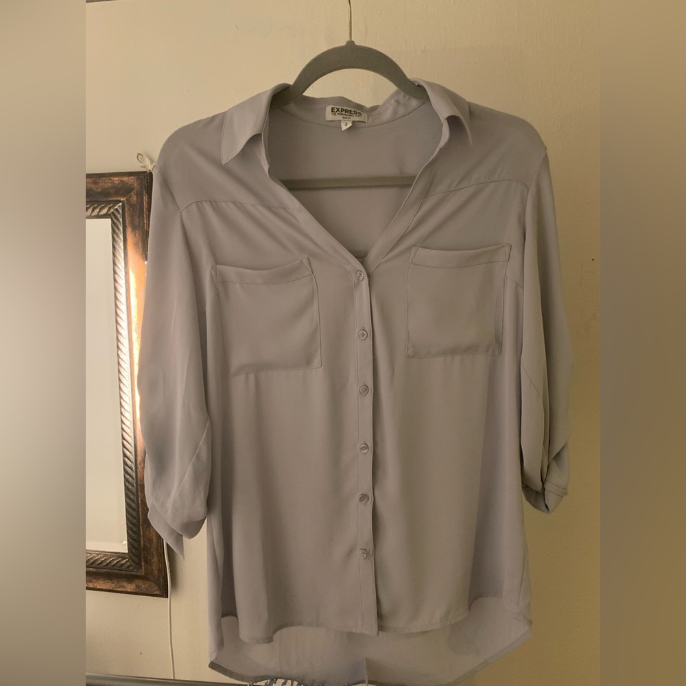 Light gray Express Portofino button down shirt size M